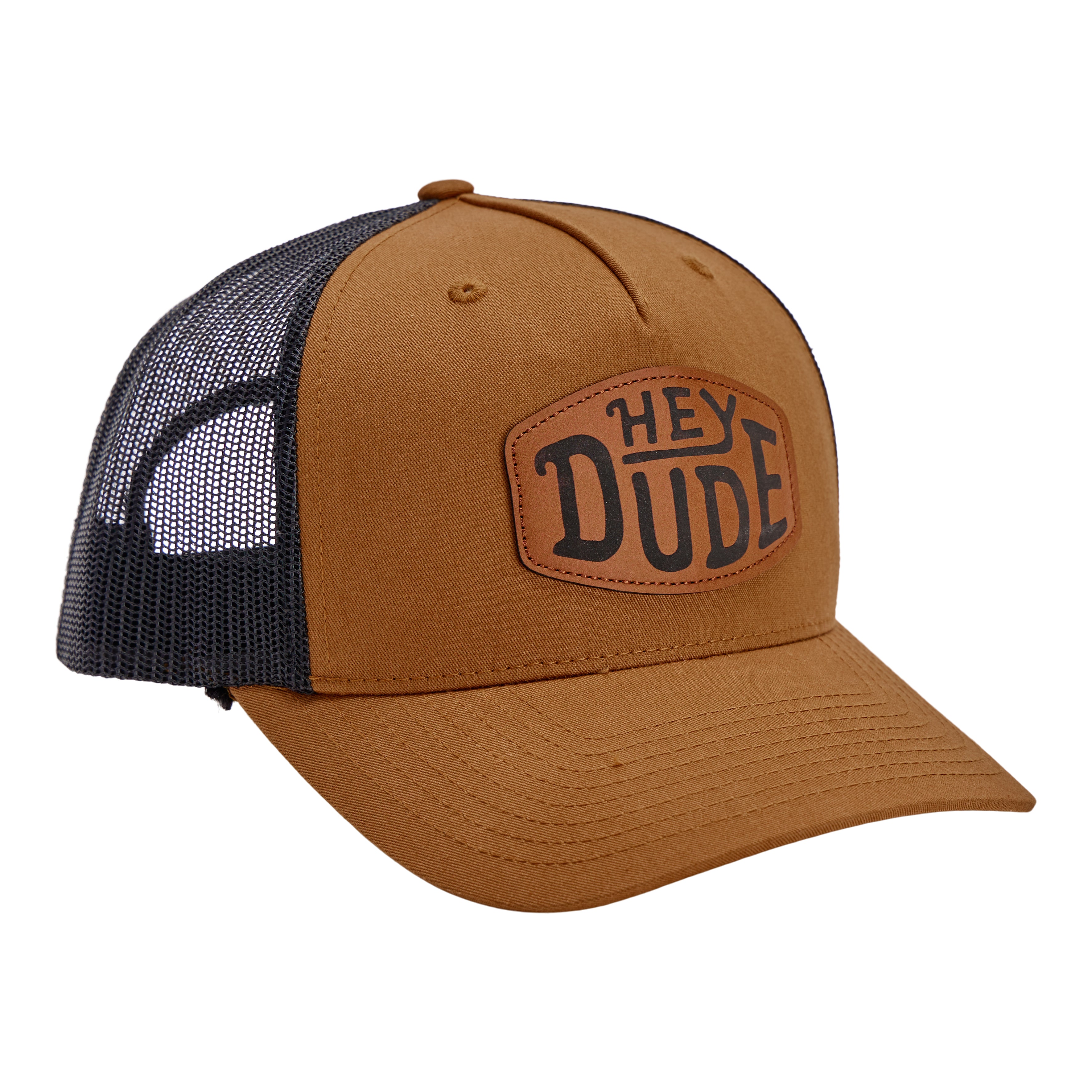 Leather Buckle Patch Trucker - Coyote Brown