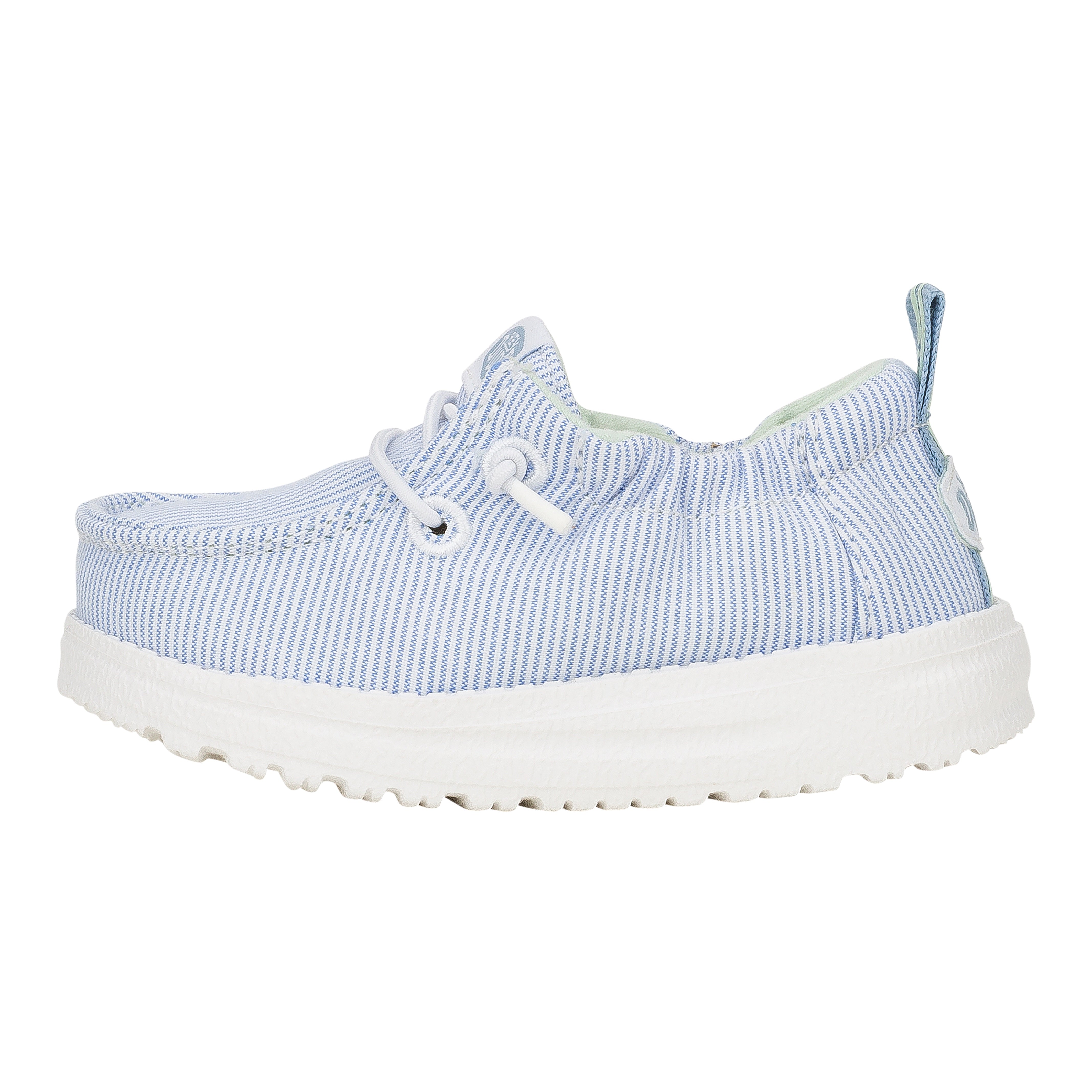 LilDude Slip On Prints - White/Faded Denim