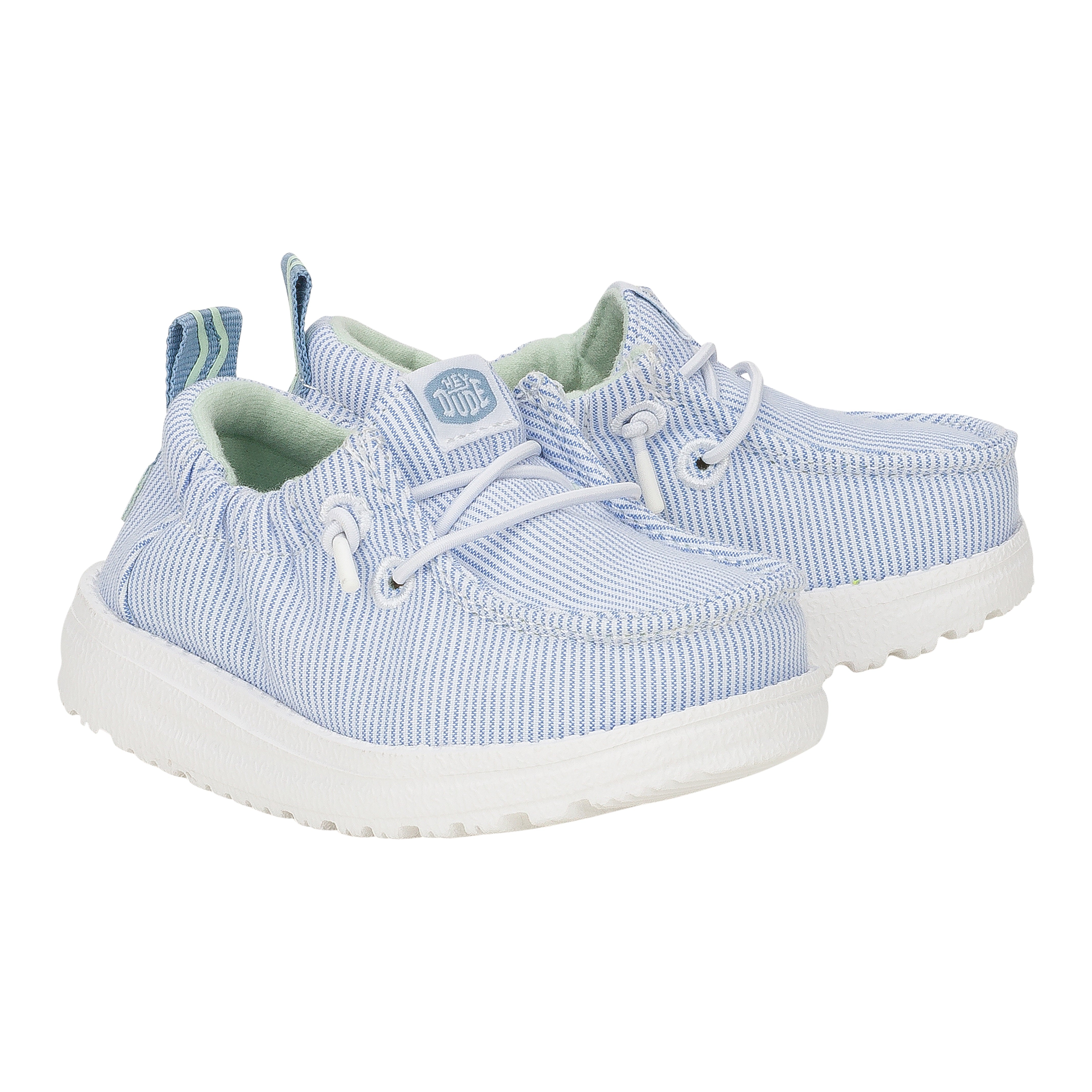 LilDude Slip On Prints - White/Faded Denim